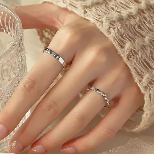 MZMZ Platinum Couple Ring PT950 Platinum Knot Engagement Diamond Ring Double Eleven Birthday Gift for Girlfriend and Wife Light Luxury-Vine Knight Live Pair of Rings