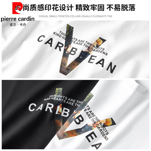 皮尔卡丹（pierre cardin）2025春秋长袖t恤男薄款莫代尔棉秋衣黑色潮流印花打底衫内搭上衣 白色 (15123) (适合115-130斤) L
