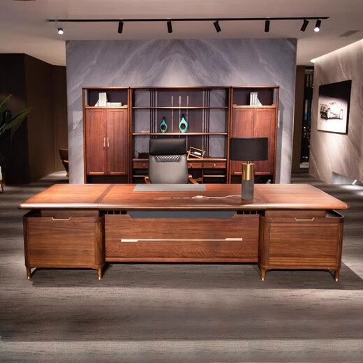 Aosenmingxin Chinese solid wood boss table CEO table high-end chairman office desk and chair combination executive desk custom furniture 3.2 meters boss table