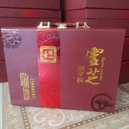 
Flower Setang Changbai Mountain Organic Ganoderma lucidum Spore Powder Red Ganoderma Lucidum Skin Box Wooden Linen Superfine Ganoderma Lucidum Spore Powder Two Bottle Gift Box