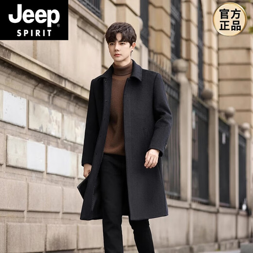 Jeep Spirit Мужская шерстяная шерстяная шерсть 2025 зима плюс флисовая двойная шерстяная куртка Men x908-1 Deep Khaki [флис] Утолщенный M [90-110Jin [Jin равно 0,5 кг]]]