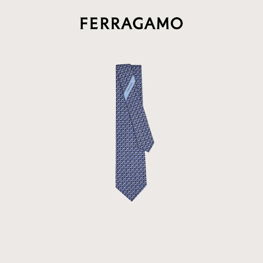 菲拉格慕（Ferragamo）男士蓝色领带 0778460 礼物 送男友 蓝色0778460 OS