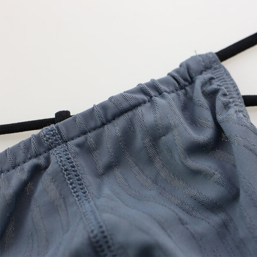 Men's Thong One Thread Thong Men's Sexy Mesh Men's Underwear Corrugated Low Waist Leaking Buttocks Thin Belt Pants Comfortable Black S