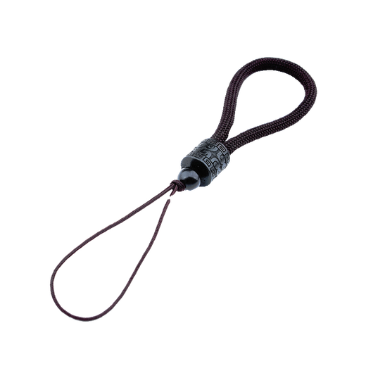 Fat Donglai's same style handlebar lanyard free of braiding sandalwood rope embossed Ruyi finger rope car key chain anti-lost black wrist rope circumference about 30cm