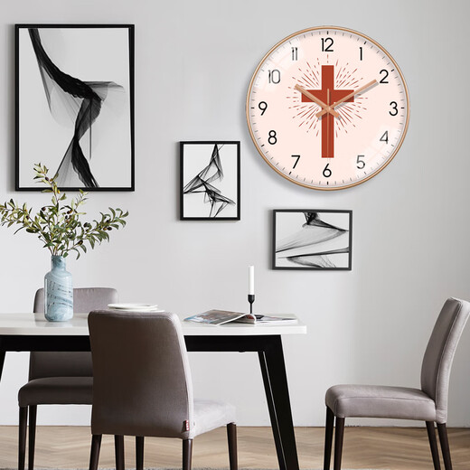 Kreative und modische dekorative Wand hängende Uhr Wohnzimmer Cross Wanduhr moderne einfache und atmosphärische Uhr Wand Hanging A684 Roségold 12 Zoll (Durchmesser 30 cm) für Schlafzimmer geeignet