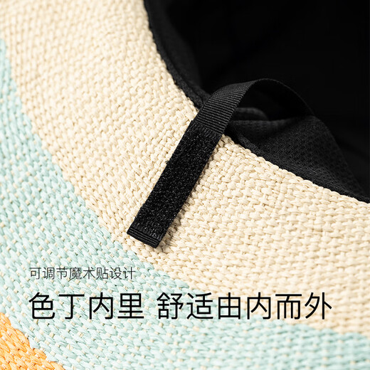 FANCET Straw Hat Women Summer French Elegant Hepburn Style Big Bride Hat Travel Holiday Bohemian Contrasted Beach Hat