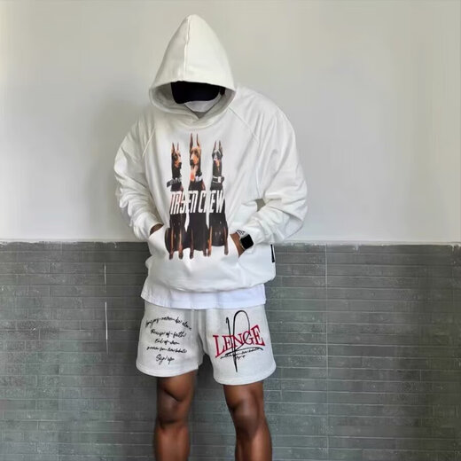 American shorts men's summer loose sports versatile fashion casual shorts simple trendy letter printed five-point pants Xiwang batch F694 black 3XL