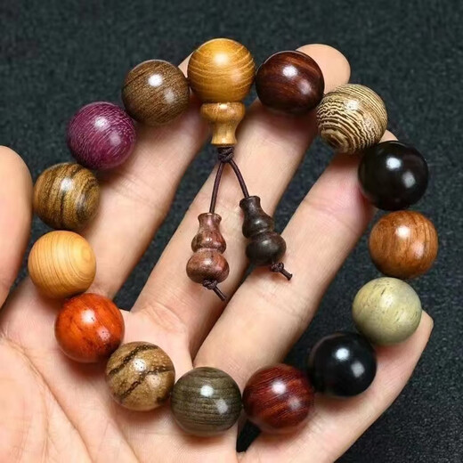 识联多宝珠手串檀香木佛珠金丝楠木海南黄花梨黑檀红酸枝金丝檀木手串 多宝珠精品2.0*12颗【配葫芦】 10cm