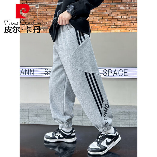 皮尔卡丹（pierre cardin）儿童装男童裤子春秋款2025新款大童春装休闲男孩春季运动长裤潮酷 9926黑色 120 cm