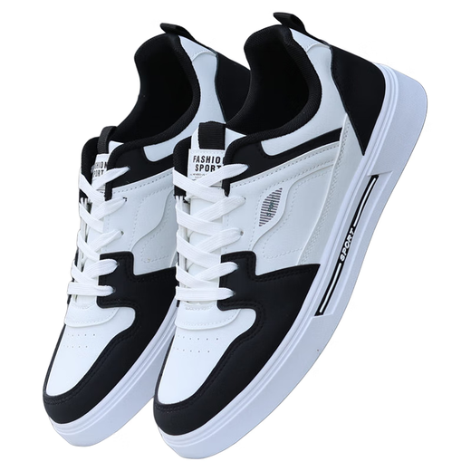 Duchamp Heath Chaussures masculines 2025 Nouveau automne sport en cuir et chaussures de planche décontractées pour hommes polyvalents à tendance petite chaussure à tendance blanche Chaussures étudiantes blanc noir 9910 [k] 42