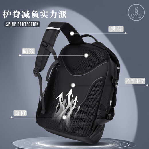 天时杰（timsche）天时杰线条小狗书包联名新款高颜值大容量小学生三至六年级初中双 黑色-A款-赠送32件套