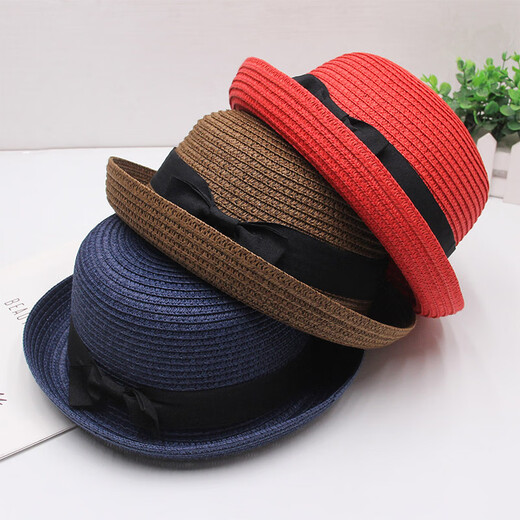 Chu Zi Ji Topper Frauen französischer Französisch- und Sommerhut Sonnenhut Mode Strohhut Frauen kleiner Schwim Sonnenschutz Japanische vielseitige Topfhut KOREAN STYLE ENGLISCHE KHAKI/BUR TOPPER Erwachsener Model (55-57 cm)