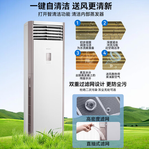Midea central air conditioning 5 HP cabinet air conditioner commercial 5p vertical cabinet cooling and heating frequency conversion new energy efficiency 380V RFD-120LW/BSDN8Y-PA401(B3)B including 11 meters installation
