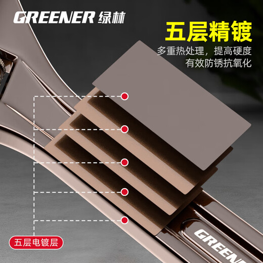 GREENER black nickel adjustable wrench multifunctional household universal adjustable wrench 8-inch open bathroom wrench adjustable wrench