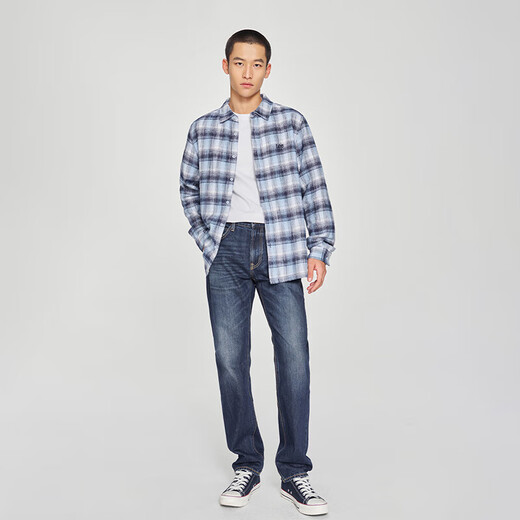 Lee25春夏新品723修身中腰直筒五袋款中深蓝男牛仔裤 中深蓝 30 