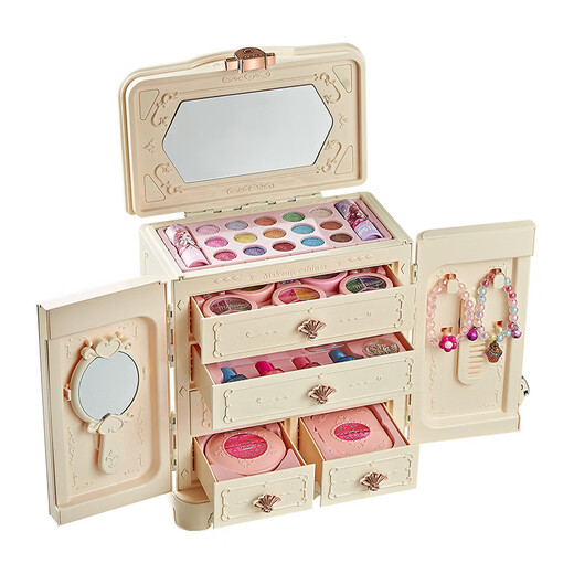 Chuangjingyis Auswahl der Kinderkosmetik und Drag -Set für Mädchen Make -up Set für Prinzessin Geschenkbox Spielzeug Kamera Beauty Box + Big Doll + Make -up Pinsel