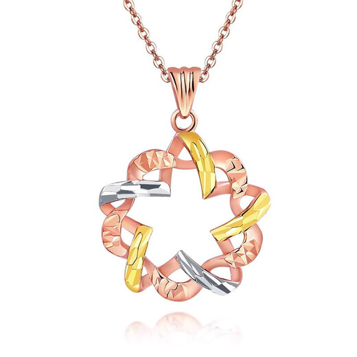 Hunter 18k gold pendant female color gold plain gold wishing star K gold pendant rose gold single pendant gold necklace pendant AU750 18k color gold