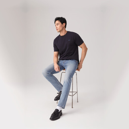 Levi's【商场同款】李维斯25年春夏新款男士纯棉休闲短袖T恤003YV 深蓝色 003YV-0001 L