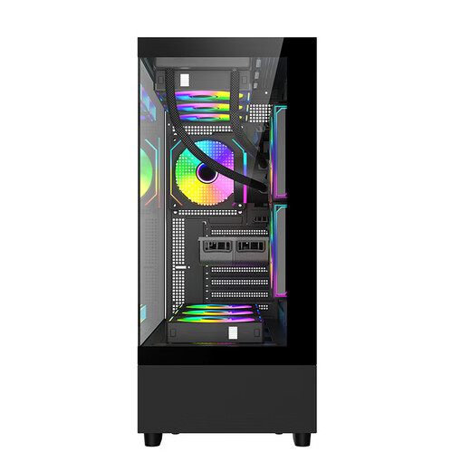 Wanjia Xuanwu PLUS Desktop-Spielecomputer-Hauptgehäuse, Meerblick-Raumgehäuse, Glasseite durch ATX-Motherboard/lange Grafikkarte/360 Wasserkühlungspositionen/280 Wasserkühlungspositionen, schwarzes Xuanwu PLUS-Einzelgehäuse