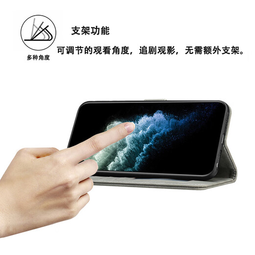 云墨禾 适用苹果15手机壳防摔全包iPhone15promax钱包式翻盖皮套内置卡包搭扣保护套15Plus防指纹商务 【象牙灰】赠配套挂绳 苹果15