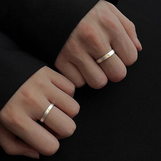 MZMZ Platinum Little Lucky Couple Ring PT950 Platinum Ring Pair of Rings Valentine's Day Birthday Gift for Girlfriend Light Luxury-Little Lucky Couple Live Ring