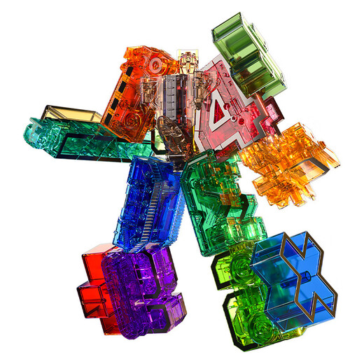 
Children's Digital King War God Team Combination Transformation Car Robot Transparent Boy Set Toy Transparent Digital War God 15 in 1 [Y012(0-9+ symbols