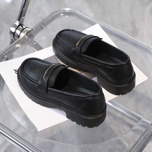 Belle Soft Leather Small Size Женская обувь 313233 Single Thote Single Spens и осень -новый стиль без шлифования ног 33 Работа 34 без усталых ног Loafer маленькие кожаные туфли черные [679 ремней] 32