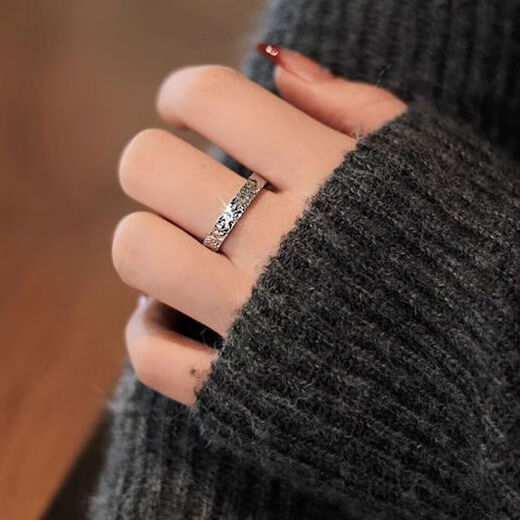 Extra long warranty, plain ring PT950 platinum pair of rings, 38th Valentine's Day Proposal Ring, ghostwriting greeting card, single-sided crushed ice women's ring, certificate + gift box, live ring (can be adjusted freely)