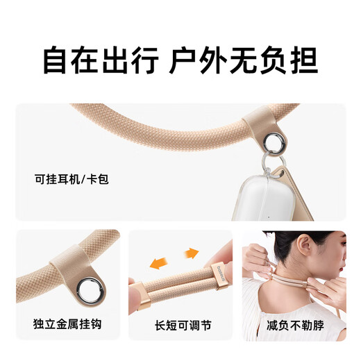 BEISI Teléfono móvil Lanyard Crossbody Corbla Ajuste retráctil Junta anti-Movimiento de la muñeca trenzada Clip de cuerda de la muñeca anti-caída adecuada para Apple 16 Promax/Mate60/70 Huawei
