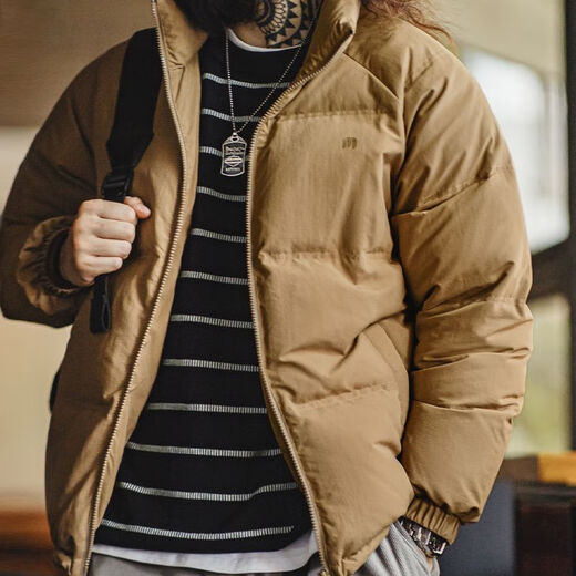 Madden Workwear American Casual 90 White Duck Down Down Jacket Men's Outdoor Windproof Jacket Winter Men's Warm Bread Jacket Dark Gray L