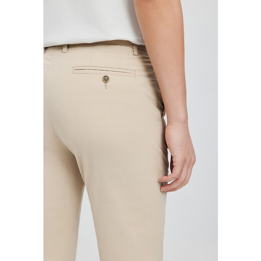 Sieben Wolf Casual Hosen Männer [coole und kalte Baumwolle] Neue Sommerprodukte Polyester Elastizität hängt bequeme Männerhosen Lange Hosen 701 (Khaki) 32