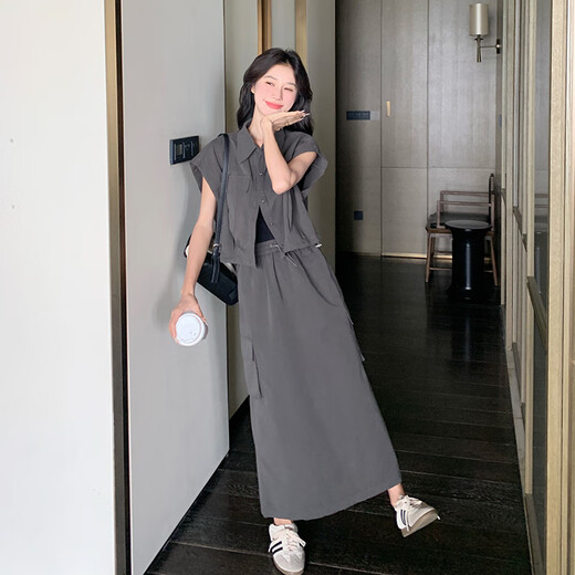 Rongyuege Fashion Grey Work Sup Юбка для женщин в взрыве Summer Street и снижение возраста. ТЕПРУМЕНТ ТУРНАЯ И КЛАССКАЯ СЕРВА