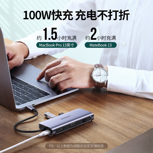 绿联（UGREEN） 拓展坞type-c 拓展坞雷电4 Type-c扩展坞转DP双HDMI拓展坞USB3.2 5合一DP+PD+USB*3	15905