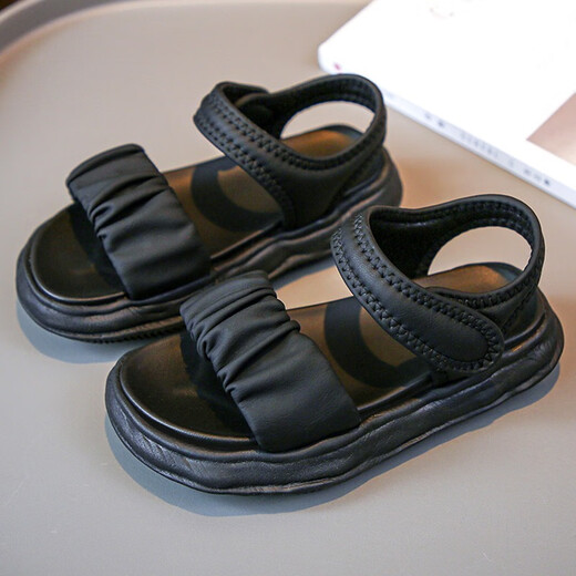 Zifeiyou (ZIFEIYOU) girls sandals summer sports 2025 new sandals baby girl princess style anti-slip soft sole comfortable xd-723 black 27 / inner length 16.8cm