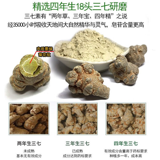 Yunnan Wenshan reines Panax Notoginseng Pulver Extra Wild Authentic Panax Notoginseng Chinesische medizinische Materialien Superfine -Pulver zur Linderung der Muskeln und 250 -g -Versuchspaket 1 (Neue Kundenerfahrung)