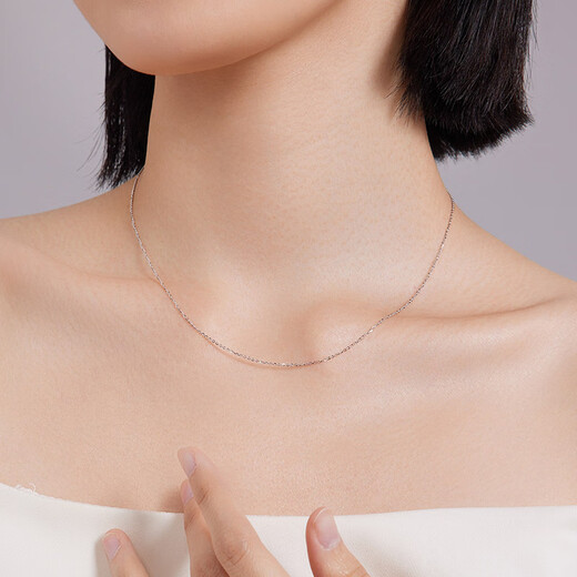 Liuguifu Jewelry Classic Versatile Cross Chain Pt950 Platinum Necklace Valentine's Day Birthday Gift 1.55g