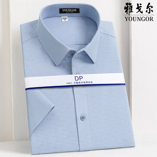MAYOR Yageo Summer New Men's Business and Casual Thin Non-Iron Pure Cotton Short-Sleeve Shirt Ice Feeling 92001D White Short-Sleeve L 175/96A 41 Code Recommendation [140-160Jin [Jin equals 0.5 kg]
