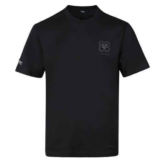 
VJC [same style for counter] 2025 spring and summer new men's fashion ironing round neck short-sleeved T-shirt top D25BA1713 Black Regular L /50
