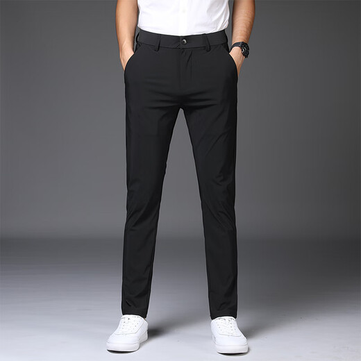 UOSO Luxury 2025 Pantalones informales de seda de hielo Pantalones para hombres de primavera y verano.