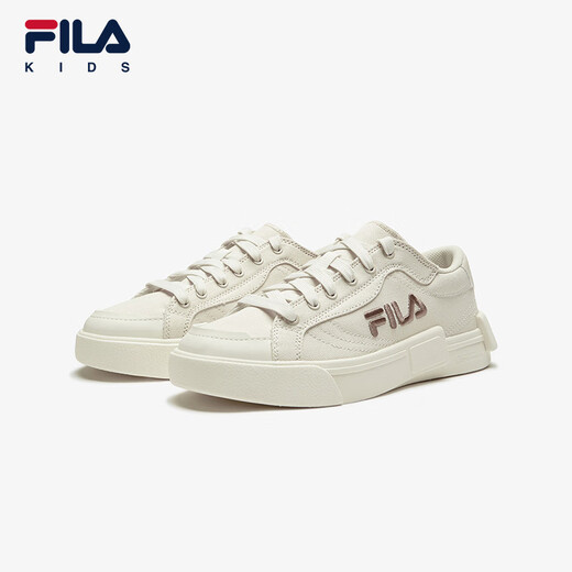 
FILA Fila children's shoes children's casual shoes 2025 summer new low-top canvas shoes for men and women medium-large children's shoes Foam white/milk white-WA 35 inner length 22.0cm