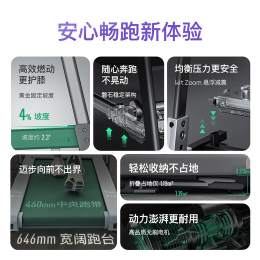 Keep home treadmill for home use new product climbing silent shock absorption foldable smart walking machine runner1 gold 4% knee pad slope + wide treadmill
