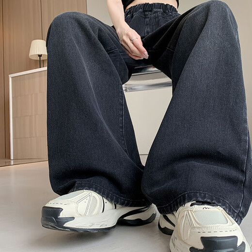 Xianmeiti large size jeans for women 200Jin Jin is equal to 0.5kg. Extra fat and enlarged women's pants wide leg pants to make slimming elastic waist for fat girls. 7959 Trousers are recommended to be worn over 160cm. 3XL is recommended. 141-160Jin Jin is equal to 0.5kg.