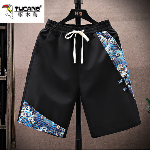 Padre de carpintero Shorts Men's Summer Tendencia de verano Beach al aire libre con tendencia nacional impresa
