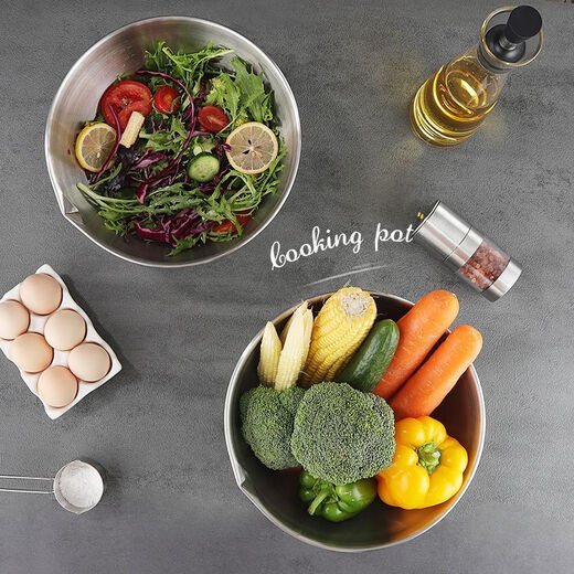 LZJV stainless steel cooking basin bowl for beating eggs and noodle salad cold fruit boiled noodles household and basin stainless steel material 316/rusty imported extra thick cooking basin 316L limited to medium 17cm