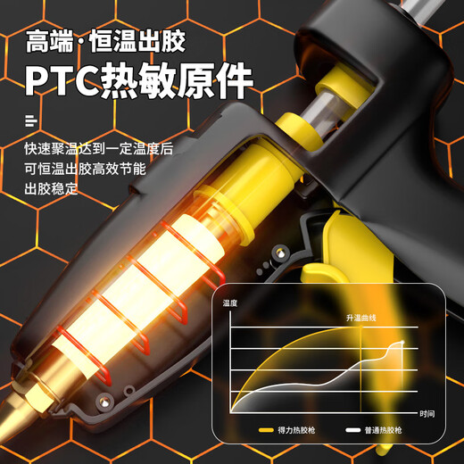 Deli hot melt glue gun household manual glue gun industrial high power hot melt glue machine tool professional grade high viscosity hot melt glue stick Black Knight 40w + 30 glue sticks