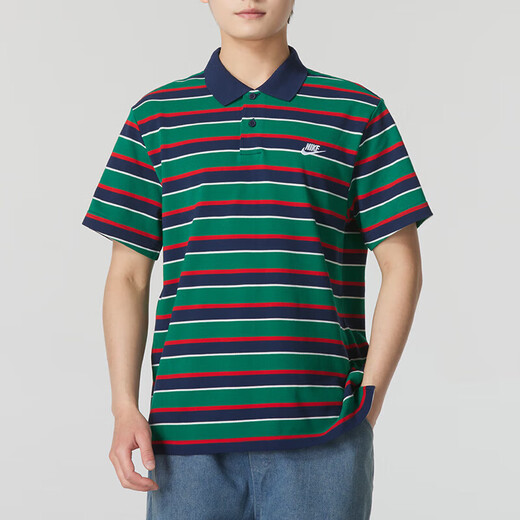 
Nike (NIKE) short-sleeved men's clothing, new summer outdoor fitness sportswear, POLO shirt, striped versatile lapel casual T-shirt, FN3897-410 L