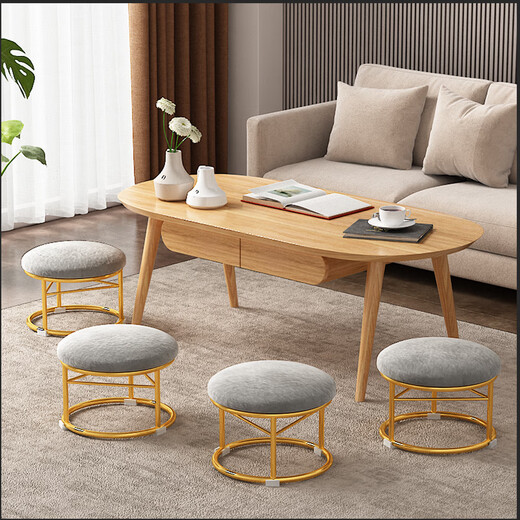 Anya small stool modern simple stool home living room sofa stool creative dressing table low stool technology cloth white