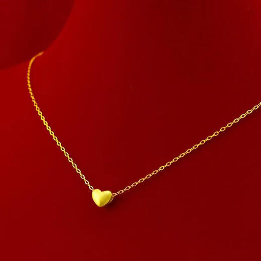 Fujiu counter 18K gold non-fading necklace women's love pendant clavicle chain Valentine's Day gift 5D Love You Ten Thousand Years Necklace