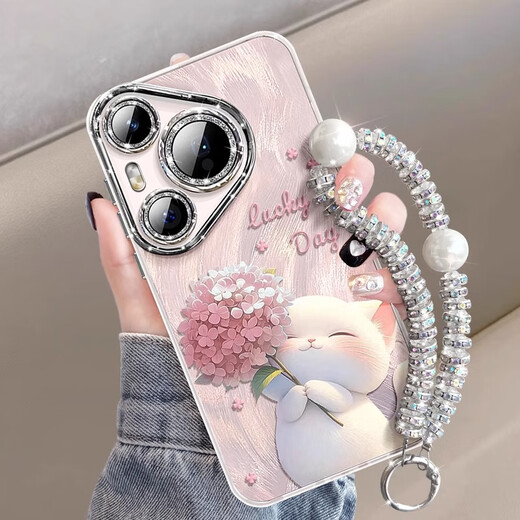 Solio eignet sich für Huawei Pura70pro Mobiltelefongehäuse mit Flash-Pulver-Objektivfilm Silicon Full-Pack Anti-Fall-Fall-Wärme-Schütze mit Armband Nische letzt