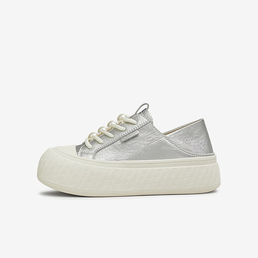 Heshe (Tata) Zapatos de suela grueso casual Zapatos para mujeres 2025 Summer CT701BM5 Plata 35